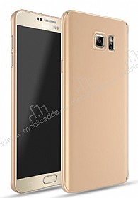 Samsung Galaxy Note 5 Tam Kenar Koruma Gold Rubber Klf