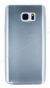 Samsung Galaxy Note 5 Metalik Silver Silikon Klf