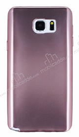 Samsung Galaxy Note 5 Metalik Rose Gold Silikon Klf