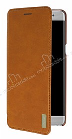 Samsung Galaxy Note FE Kapakl Kahverengi Deri Klf