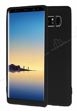 Samsung Galaxy Note 8 360 Derece Koruma Likit Siyah Silikon Klf