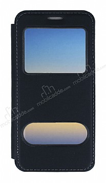 Samsung Galaxy Note 8 ift Pencereli Kapakl Siyah Klf