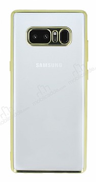Samsung Galaxy Note 8 Gold Kenarl effaf Silikon Klf