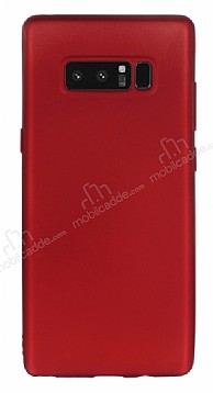 Samsung Galaxy Note 8 Mat Krmz Silikon Klf