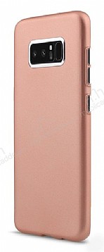Samsung Galaxy Note 8 Metal Kamera Korumal Rose Gold Silikon Klf
