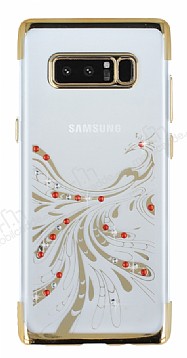 Samsung Galaxy Note 8 Gold Peacock Tal effaf Silikon Klf