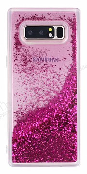 Samsung Galaxy Note 8 Simli Sulu Koyu Pembe Rubber Klf