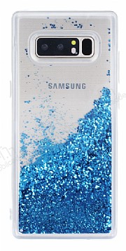 Samsung Galaxy Note 8 Simli Sulu Mavi Rubber Klf
