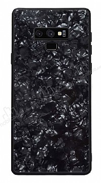 Samsung Galaxy Note 9 Desenli Silikon Kenarl Siyah Rubber Klf