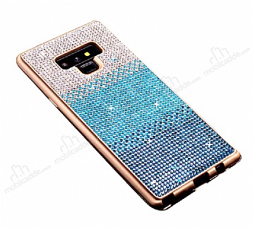Samsung Galaxy Note 9 Tal Geili Mavi Silikon Klf
