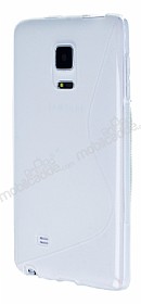 Samsung Galaxy Note Edge Desenli effaf Beyaz Silikon Klf