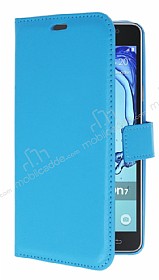 Samsung Galaxy On7 Czdanl Yan Kapakl Mavi Deri Klf