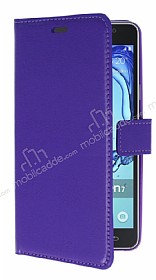 Samsung Galaxy On7 Czdanl Yan Kapakl Mor Deri Klf