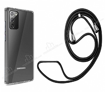 Samsung Galaxy Note 20 Askl effaf Siyah Silikon Klf