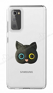 Samsung Galaxy S20 FE Kedi Figrl Telefon Tutuculu Siyah Silikon Klf