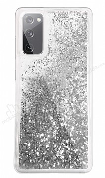 Samsung Galaxy S20 FE Simli Sulu Silver Rubber Kılıf