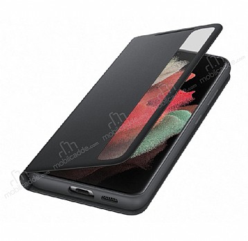Samsung Galaxy S21 Ultra Orjinal Akll Clear View Siyah Klf