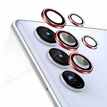 Samsung Galaxy S22 Ultra 5G Krmz Metal Kamera Lens Koruyucu