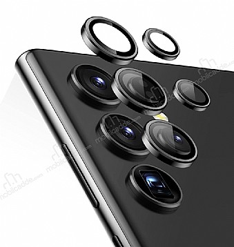 Samsung Galaxy S23 Ultra Siyah Metal Kamera Lens Koruyucu