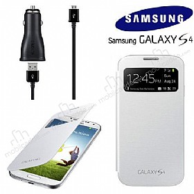 Samsung i9500 Galaxy S4 Orjinal Beyaz Aksesuar Seti
