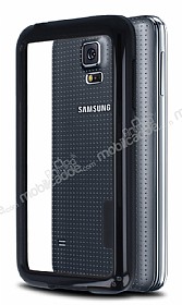 Samsung Galaxy S5 mini Silikon Bumper ereve Siyah Klf
