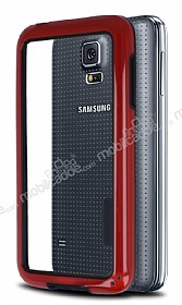 Samsung Galaxy S5 mini Silikon Bumper ereve Krmz Klf