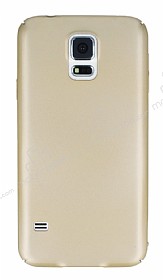 Samsung Galaxy S5 Tam Kenar Koruma Gold Rubber Klf