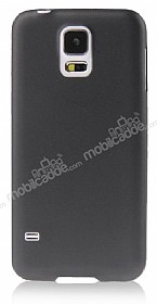 Samsung Galaxy S5 Ultra nce effaf Siyah Rubber Klf
