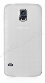 Samsung Galaxy S5 Ultra nce effaf Beyaz Silikon Klf