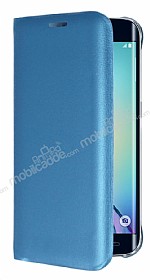 Samsung Galaxy S6 Edge nce Yan Kapakl Czdanl Mavi Klf