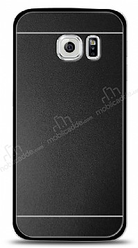 Samsung Galaxy S6 Edge Metal Siyah eritli Rubber Klf