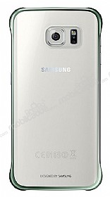 Samsung Galaxy S6 Edge Orjinal Metalik Yeil Kenarl Kristal Klf