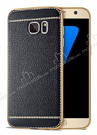 Samsung Galaxy S6 Edge Plus Diki zli Siyah Silikon Klf