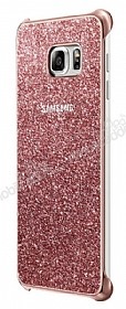 Samsung Galaxy S6 Edge Plus Orjinal Glitter Pembe Rubber Klf