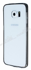 Samsung Galaxy S6 Edge Plus Siyah Silikon Kenarl Kristal Klf