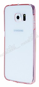Samsung Galaxy S6 Edge Plus Pembe Silikon Kenarl Kristal Klf