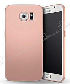 Samsung Galaxy S6 Edge Tam Kenar Koruma Rose Gold Rubber Klf