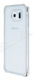 Samsung Galaxy S6 Silver Kenarl effaf Rubber Klf