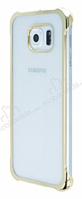 Samsung Galaxy S6 Gold Kenarl effaf Rubber Klf