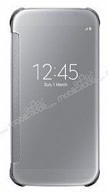 Samsung Galaxy S6 Orjinal Clear View Uyku Modlu Silver Klf