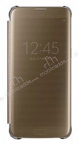 Samsung Galaxy S7 Edge Orjinal Clear View Uyku Modlu Gold Klf