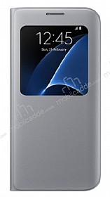 Samsung Galaxy S7 edge Orjinal Pencereli View Cover Silver Klf