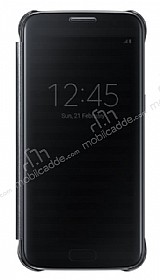 Samsung Galaxy S7 Orjinal Clear View Uyku Modlu Siyah Klf