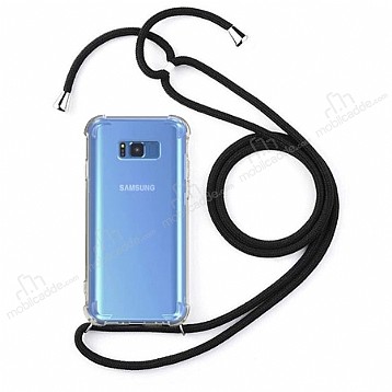 Samsung Galaxy S8 Siyah Askl effaf Silikon Klf
