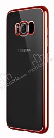 Samsung Galaxy S8 Krmz Kenarl effaf Silikon Klf