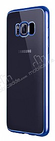 Samsung Galaxy S8 Lacivert Kenarl effaf Silikon Klf