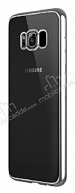 Samsung Galaxy S8 Plus Silver Kenarl effaf Silikon Klf