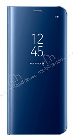 Samsung Galaxy S8 Plus Orjinal Clear View Standl Kapakl Mavi Klf