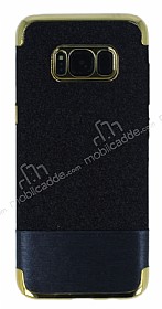 Samsung Galaxy S8 Plus Simli Deri Siyah Silikon Klf