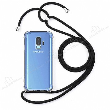Samsung Galaxy S9 Siyah Askl effaf Silikon Klf